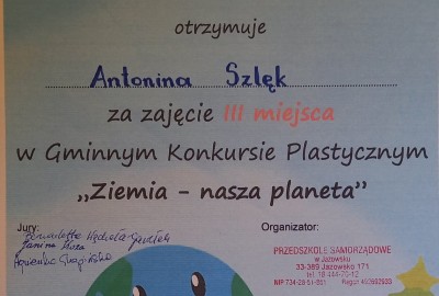 GMINNY KONKURS PLASTYCZNY"ZIEMIA - NASZA PLANETA"